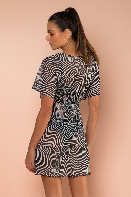 Vestido Pareô Com Estampa De Zebra P005