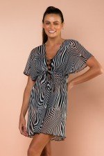 Vestido Pareô Com Estampa De Zebra P005