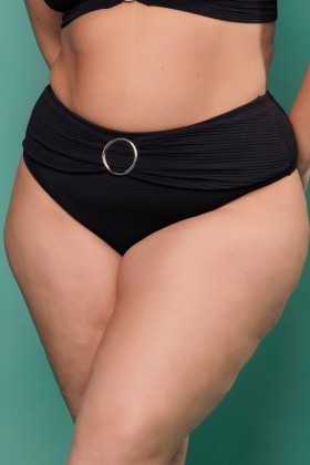Calcinha Biquini Hot Pant Com Detalhe Em Argola Preto