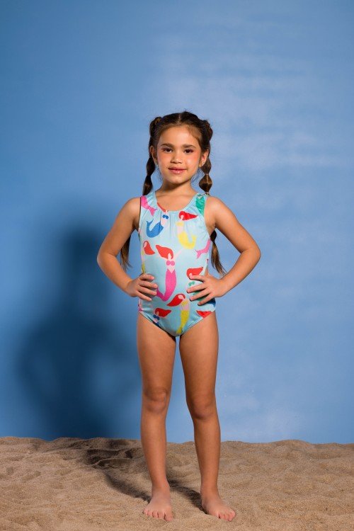 Body Maiô Infantil Engana Mamãe Com Estampa De Sereia E301