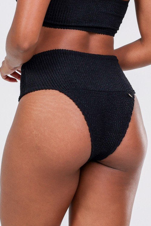 Calcinha Biquini Com Pala Larga Preto