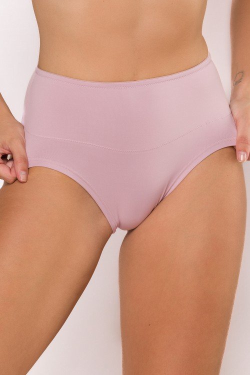 Calcinha Firmadora com Faixa Dupla Microfibra Rosa Claro
