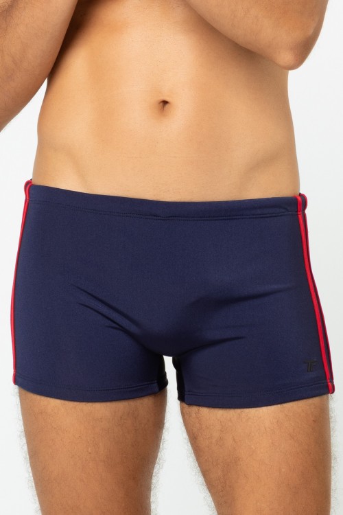 Sunga Boxer Listras Laterais Azul Marinho