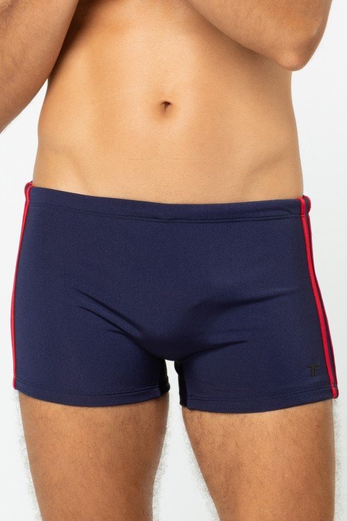 Sunga Boxer Listras Laterais Azul Marinho