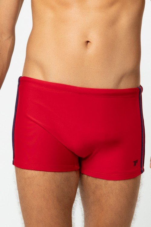 Sunga Boxer Listras Laterais Vermelho