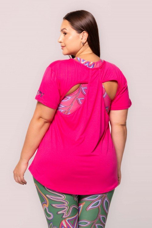 Blusa Detalhe nas Costas Viscose Rosa Pink