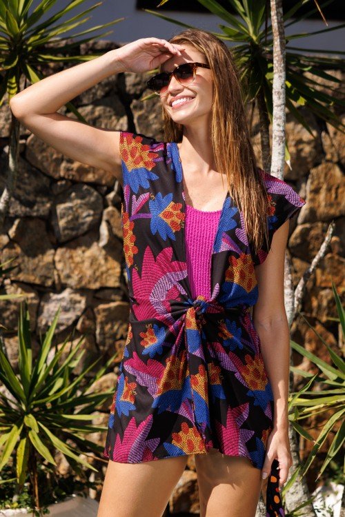 KAFTAN CURTO ESTAMPA PONTILHISMO