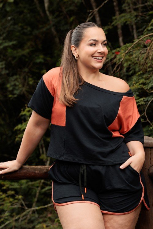 Conjunto Moletinho Com Detalhes Terracota