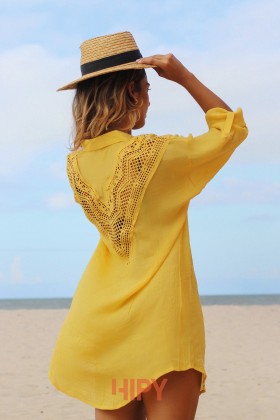Sáida de praia Chemise Amarelo