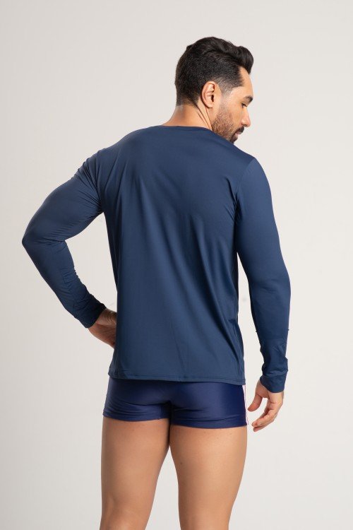 Blusa com Proteção UV50+ Azul Marinho Masculina