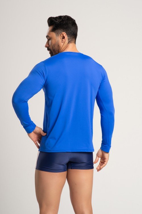 Blusa com Proteção UV50+ Azul Bic Masculina