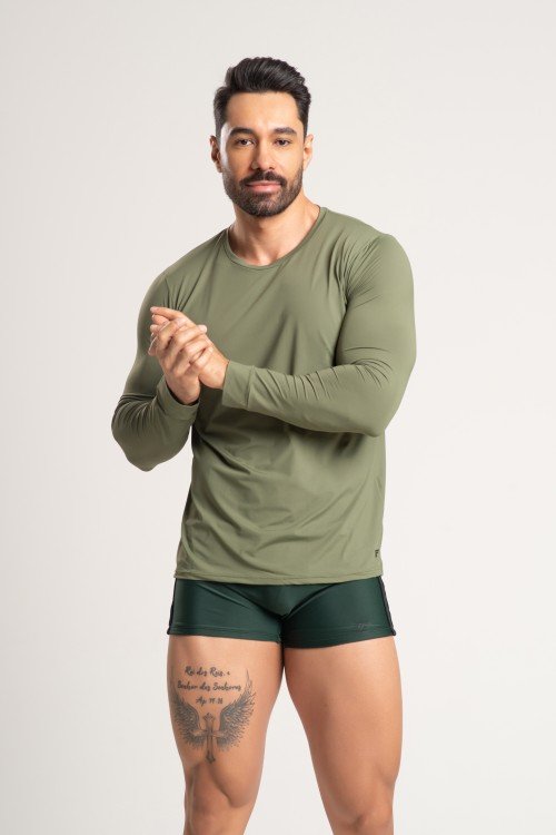 Blusa com Proteção UV50+ Verde Masculina