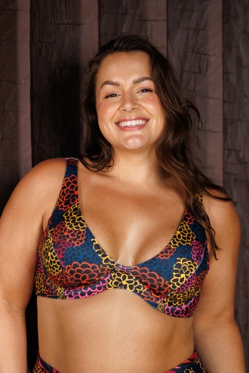 Top Biquini Cortinão Com Aro Estampa Jardim Noturno