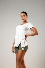 Blusa Viscose Manga Curta Off White