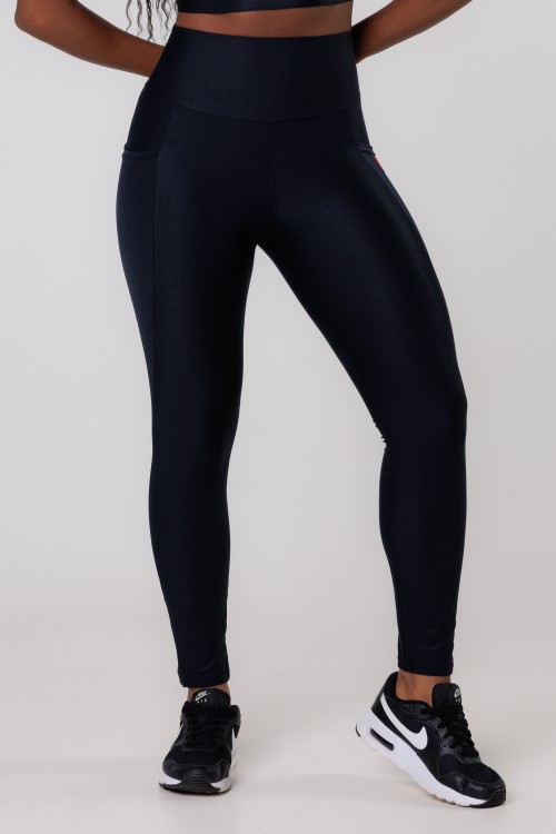 Calça Legging com Bolso Shine Preta