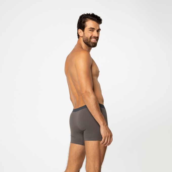 Cueca Boxer De Cotton Cinza