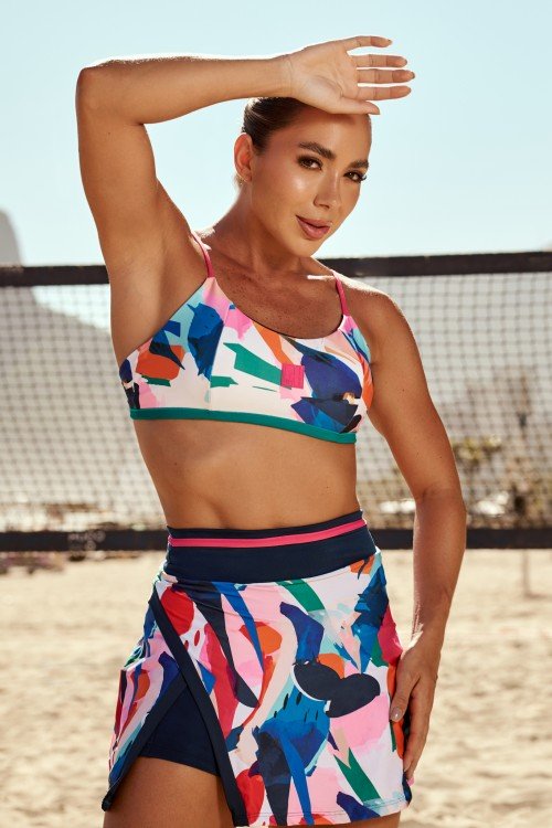 Short Saia Recorte Estampa Brisa