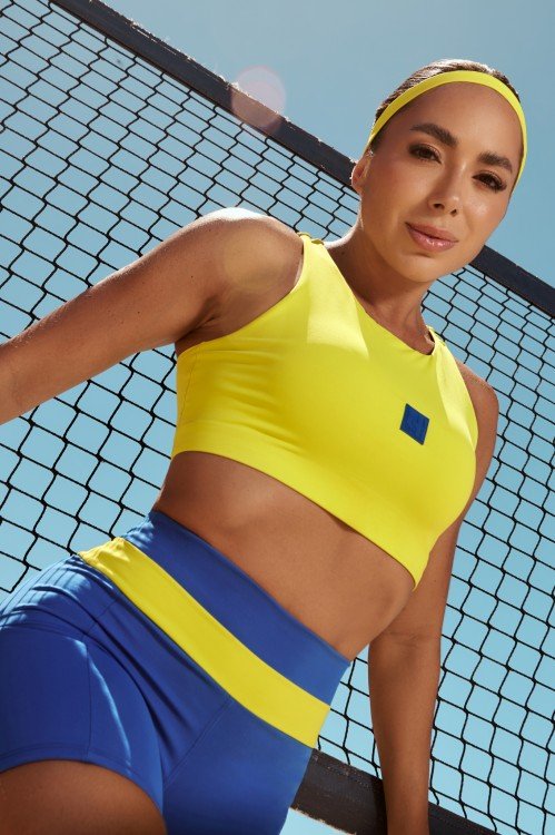 Top Fitness Nadador Dupla Face Azul/Verde Lima