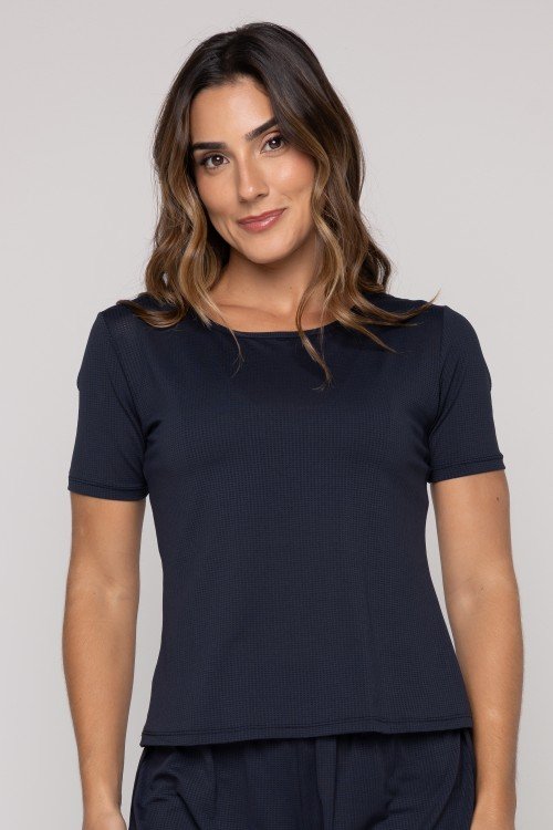 Blusa Manga Curta Dry Fit PRETA