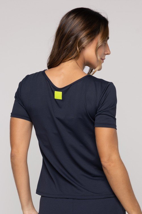 Blusa Manga Curta Dry Fit PRETA
