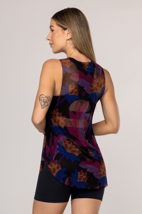 Regata de Tule Estampa Pontilhismo