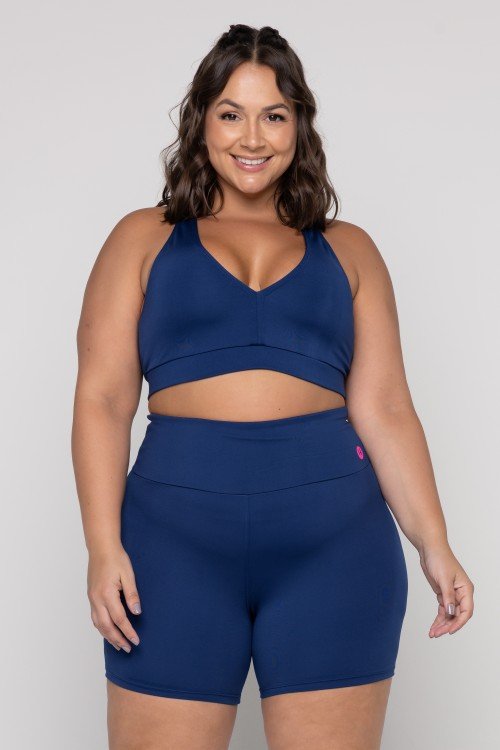 Short Fitness Básico Azul Marinho