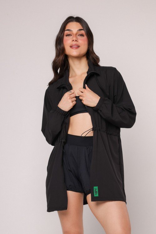 Parka Corta Vento Preto
