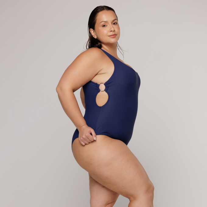 Body Maiô Argola Lateral  Azul Marinho