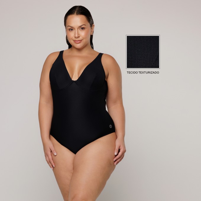 Body Maiô Cortinão com Aro Preto