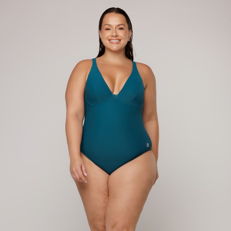 Body Maiô Cortinão com Aro Verde Musgo