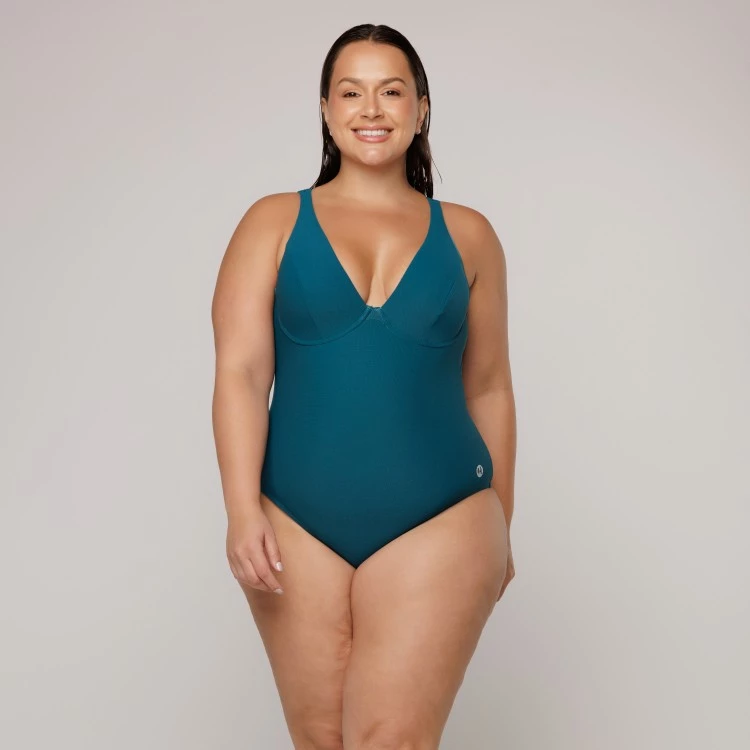 Body Maiô Cortinão com Aro Verde Musgo