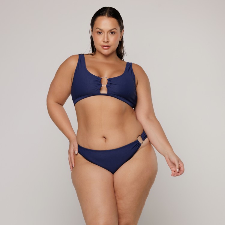 Calcinha Biquini Argola Azul Marinho