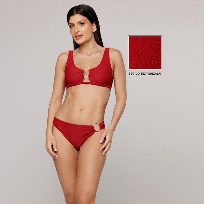 Calcinha Biquini Argola Rubro