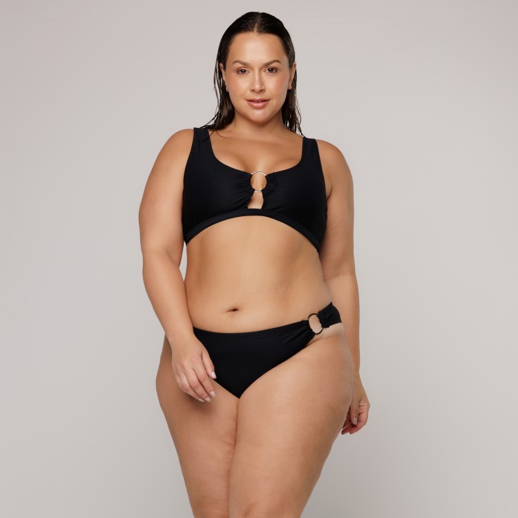 Top Biquini Argola Central Preto
