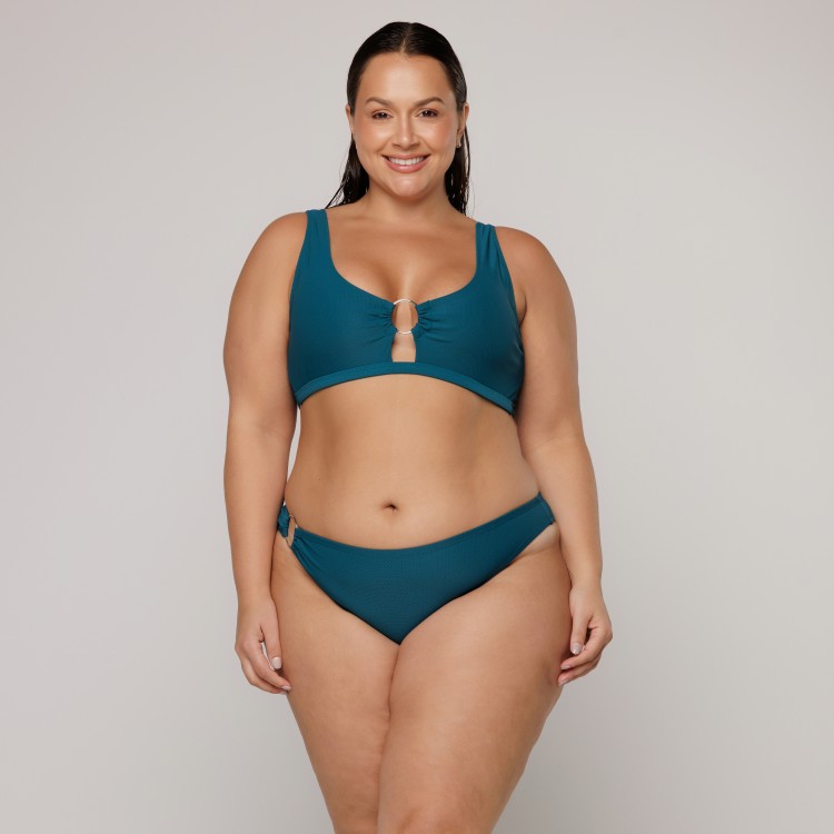 Top Biquini Argola Central Verde Musgo