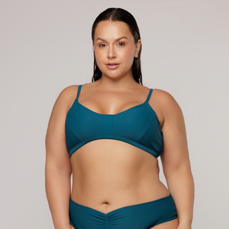 Top Biquini Recortes Verde Musgo