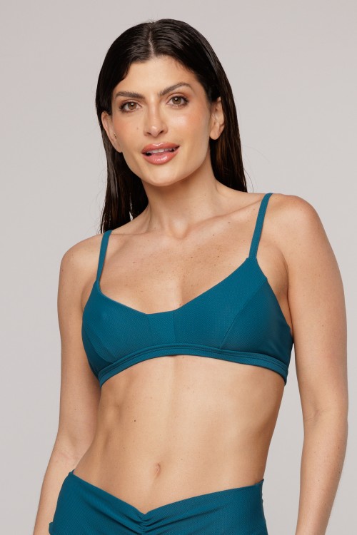 Top Biquini Recortes Verde Musgo