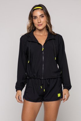 Casaco Corta Vento Preto