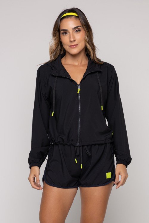 Casaco Corta Vento Preto