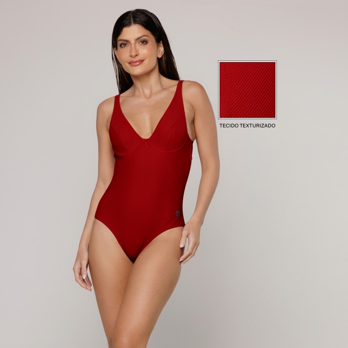 Body Maiô Cortinão com Aro Rubro