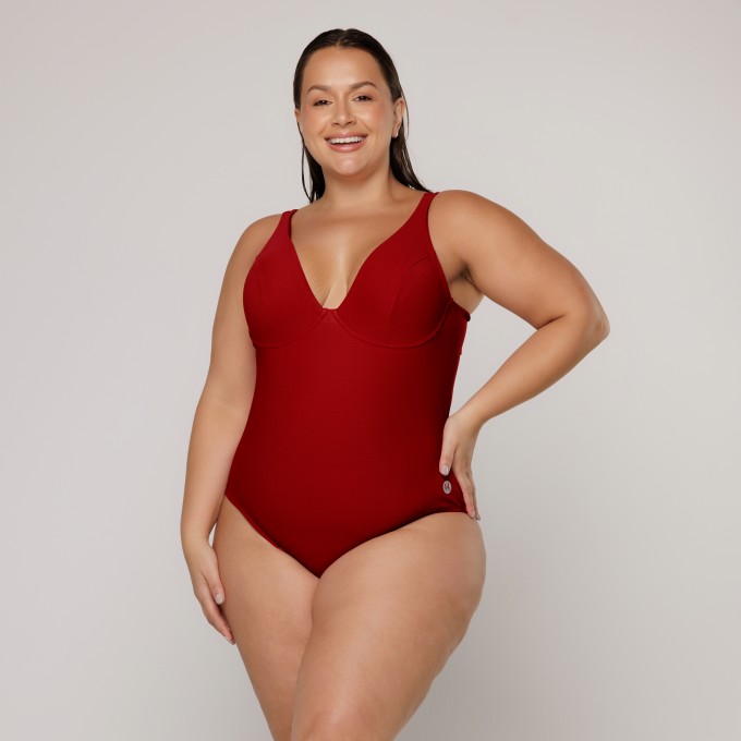 Body Maiô Cortinão com Aro Rubro