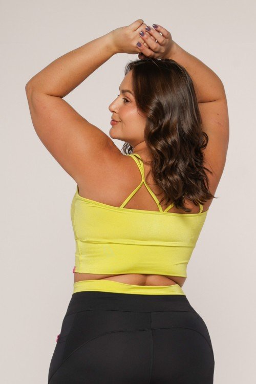 Top Fitness Alça Dupla Verde Lima