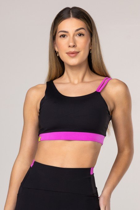 Top Fitness Assimétrico Rosa