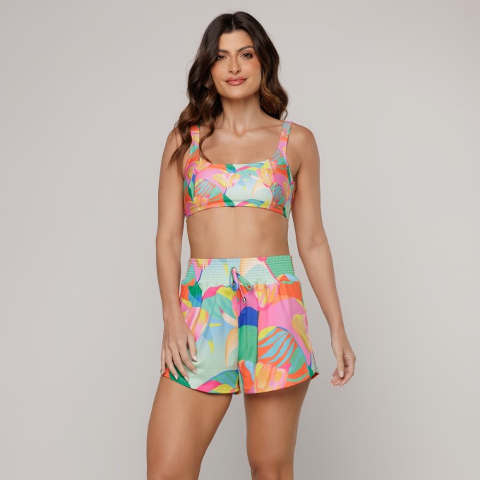 Short Amplo Estampa Solar
