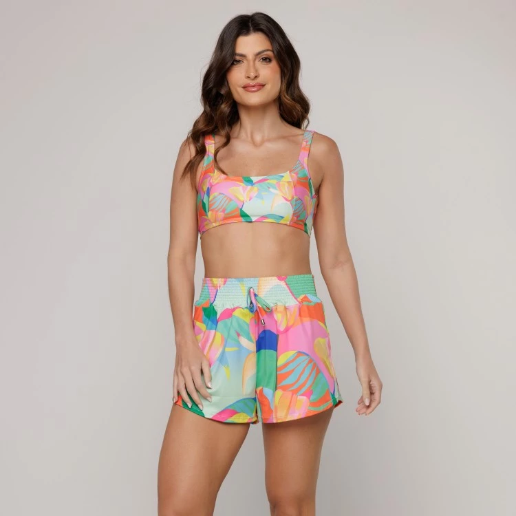 Short Amplo Estampa Solar