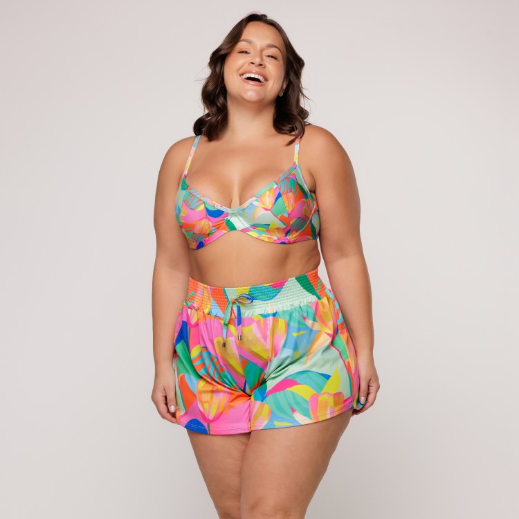 Short Amplo Estampa Solar