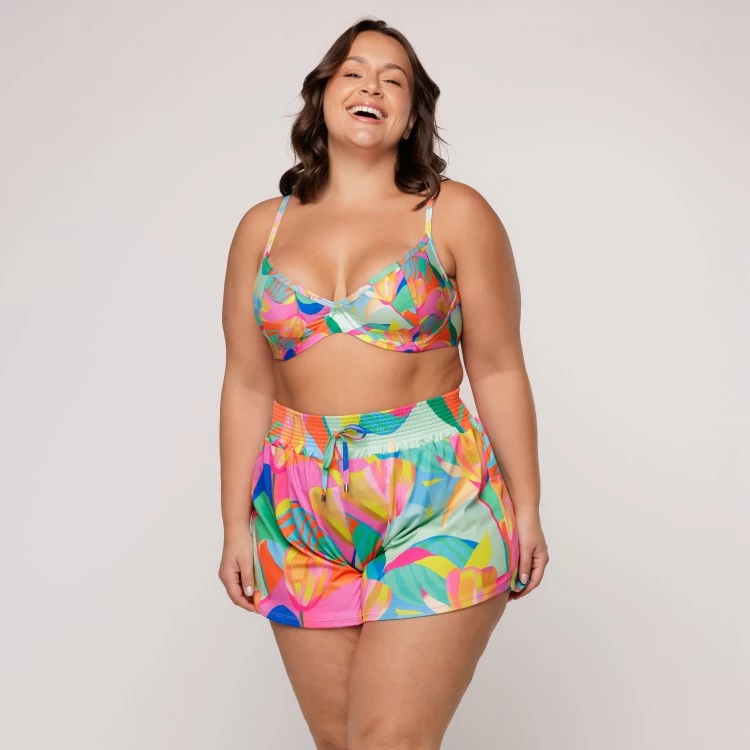 Short Amplo Estampa Solar