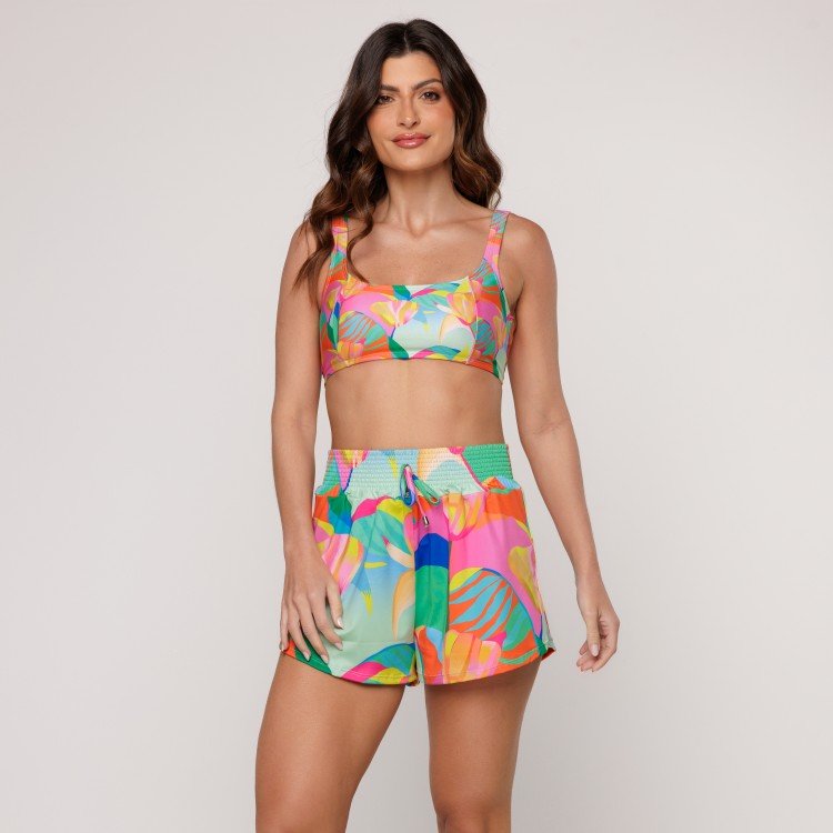 Short Amplo Estampa Solar