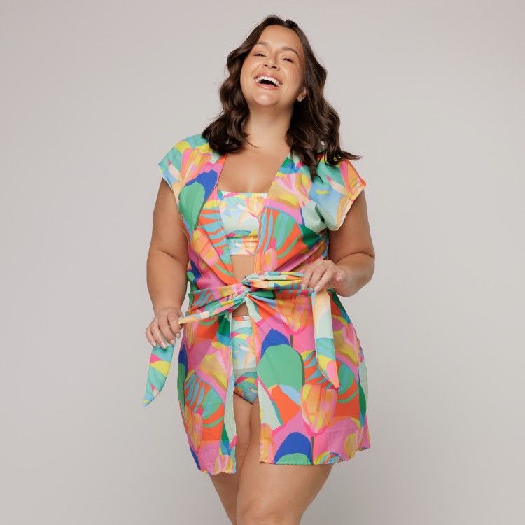 Kaftan Curto Estampa Solar