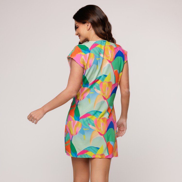 Kaftan Curto Estampa Solar